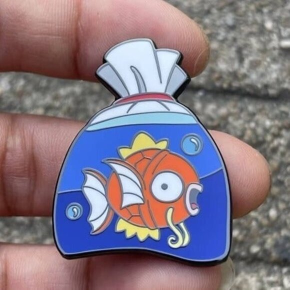 pokemon Other - Golden Splash: Magikarp in a Mystic Goldfish Bag Enamel Pin